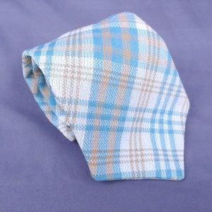 Blue-Plaid-Tie-Necktie-Unbranded  Blue-Plaid-Tie-